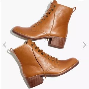 Madewell Patti lace up boot in saddle